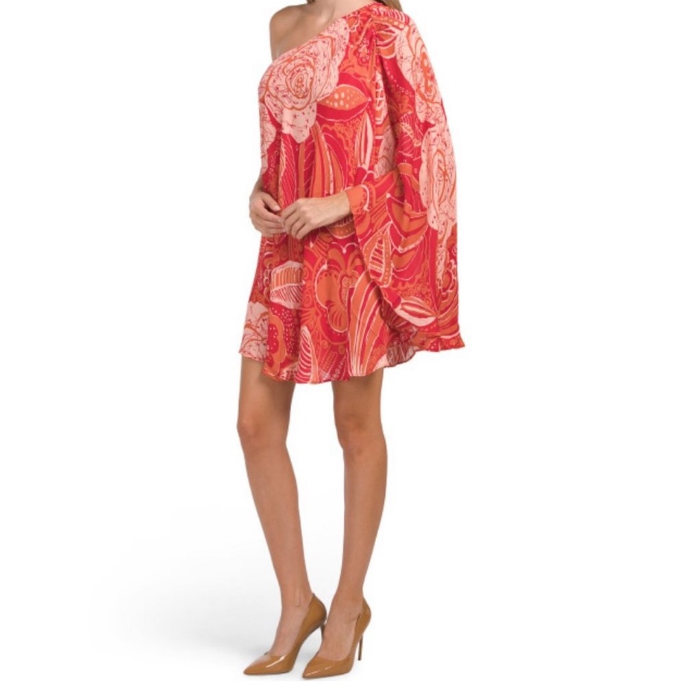 FLORA BEA NYC Red Evan One Shoulder  Dress NWT